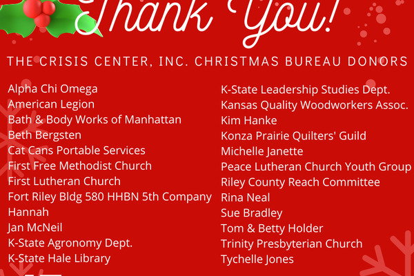 The Crisis Center's 2021 Christmas Bureau is Huge Success